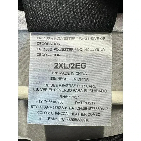 And1‎ Men's Full Zip Warm Up Jacket 2XL Black Charcoal Track Jacket Basketball - Picture 4 of 7